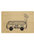 Postkarte aus Holz "Just Married"