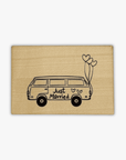 wooden postcard "Just Married"