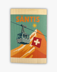 Postkarte aus Holz Retro "Säntis"