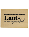 Postkarte aus Holz "Laut und unvergesslich"