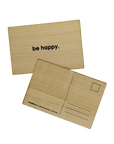 wooden postcard "be happy"