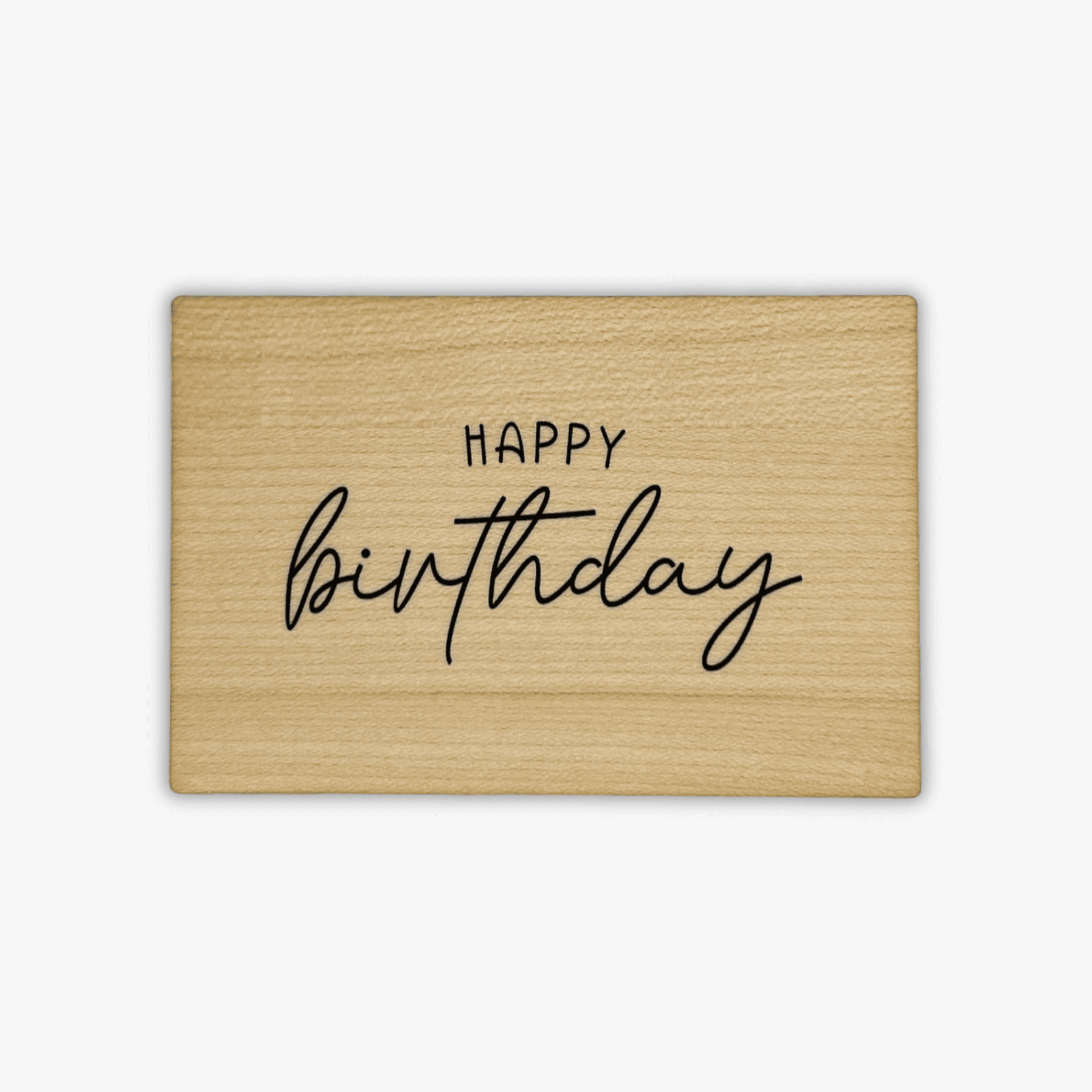Holz-Postkarte „Happy Birthday“ – Handgefertigte Geburtstagskarte Aus Deutschland, Beschreibbar, DIN A6