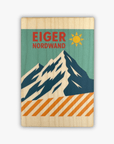 Postkarte aus Holz Retro "Eiger Nordwand"