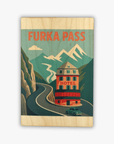 Postkarte aus Holz Retro "Furka Pass"
