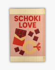 Postkarte aus Holz Retro "Schoki Love"